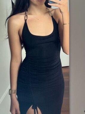 I.AM.GIA Black Ruched Mini Dress